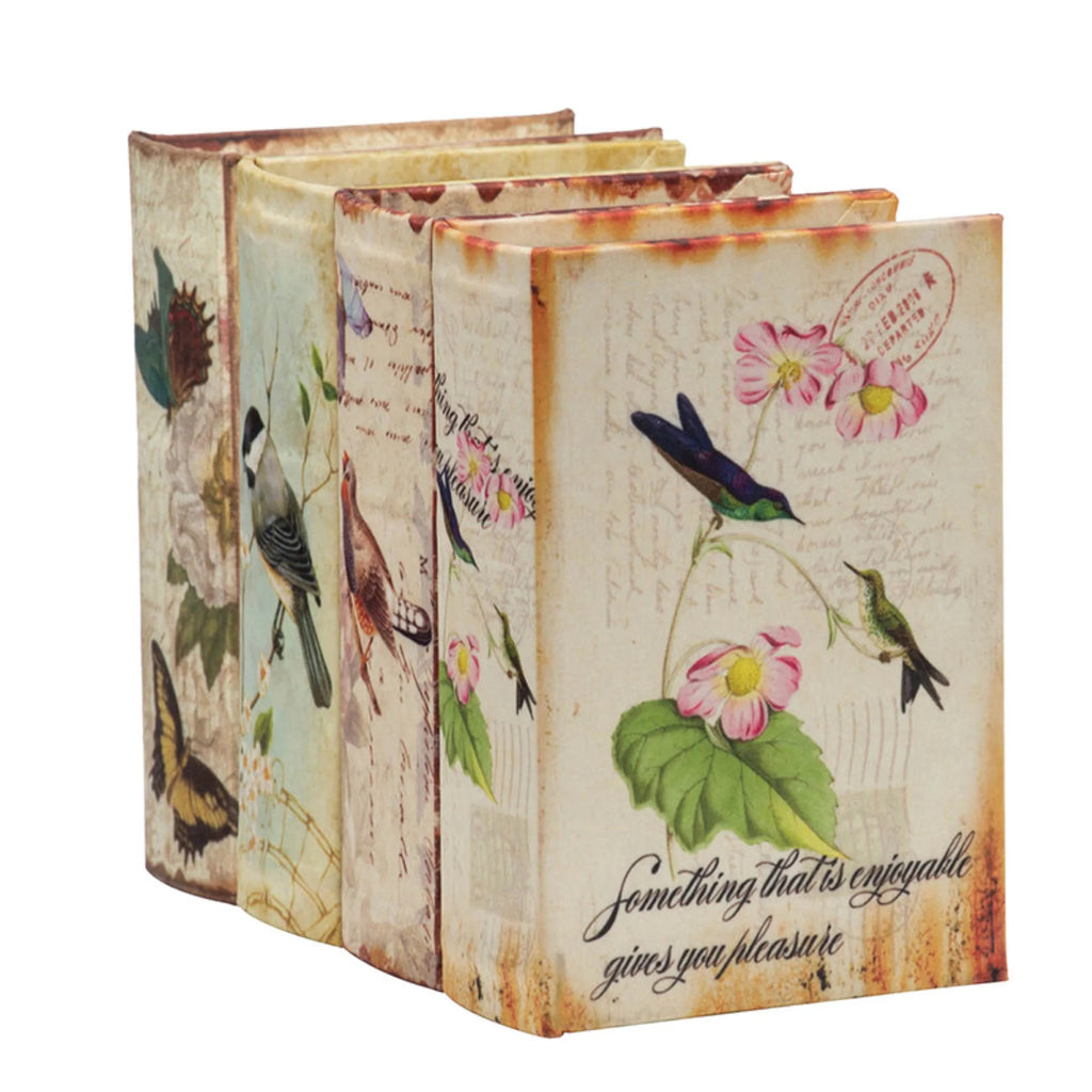 Floral Book Boxes 5.5" Green and Blue 4ct B28671