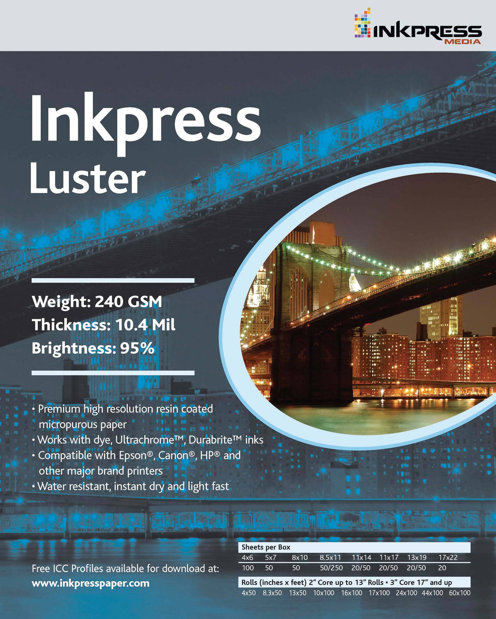 Luster Premium Photo Paper Roll U135579