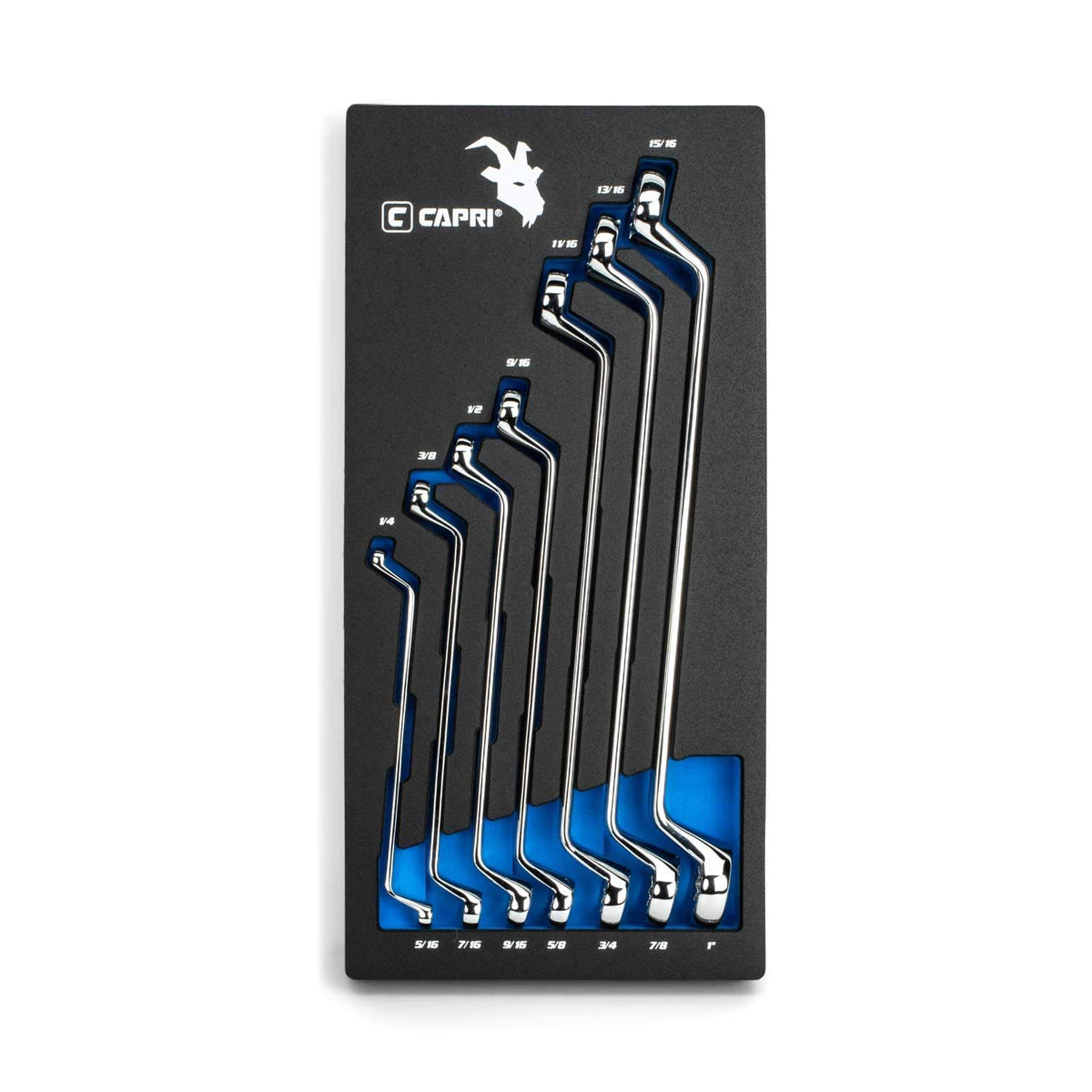 7-Piece SAE Double Box End Wrench Set with Tray P60177