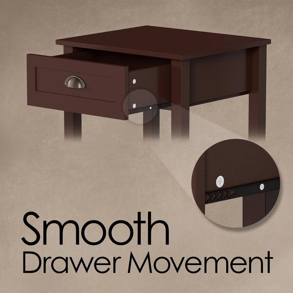 Wooden End Table with Storage Drawer and Shelf K963100