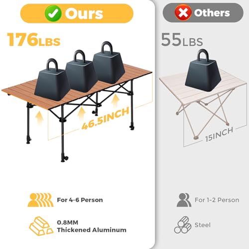 Portable Folding Aluminum Camping Table with Carry Bag W19008