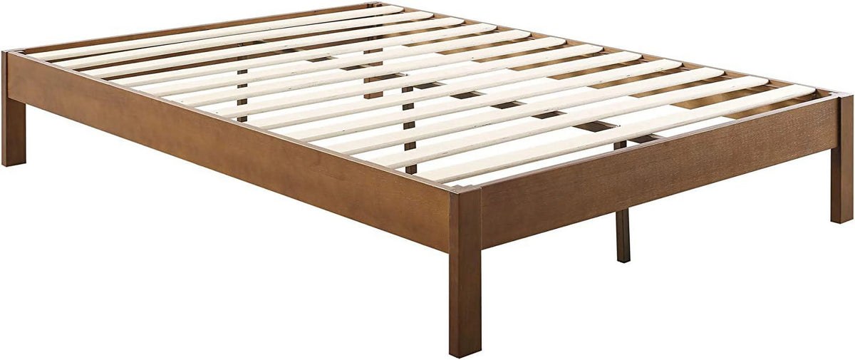 Queen Antique Espresso Wood Platform Bed Frame S580537