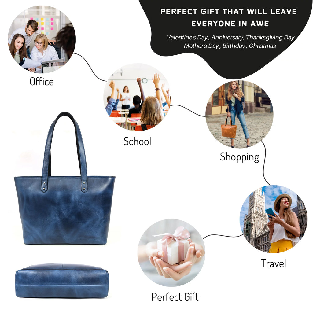 Genuine Leather Shoulder Tote Bag O7872