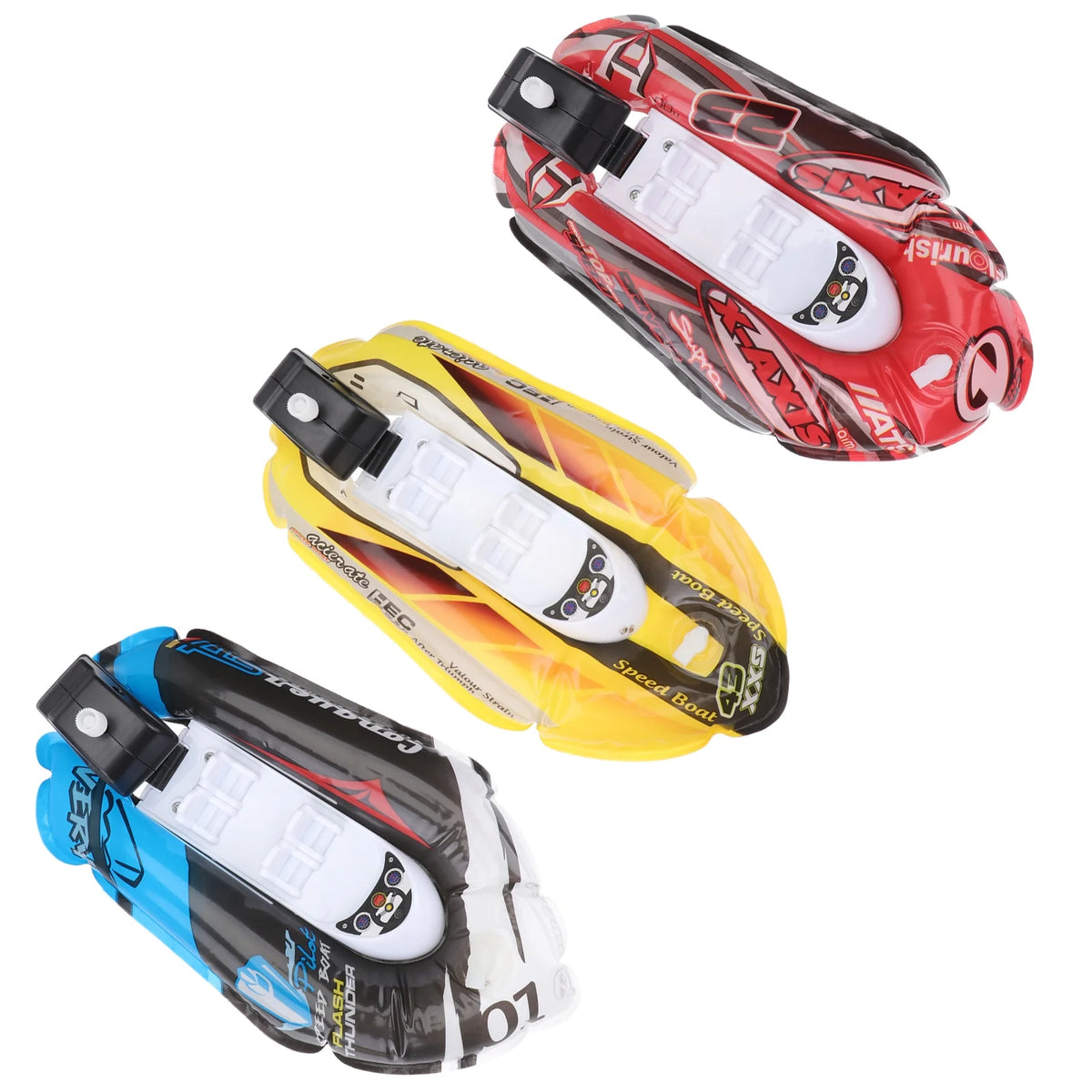 3pcs Mini Inflatable Paddle Boat Bathing Clockwork Toy (Random Color) V4517
