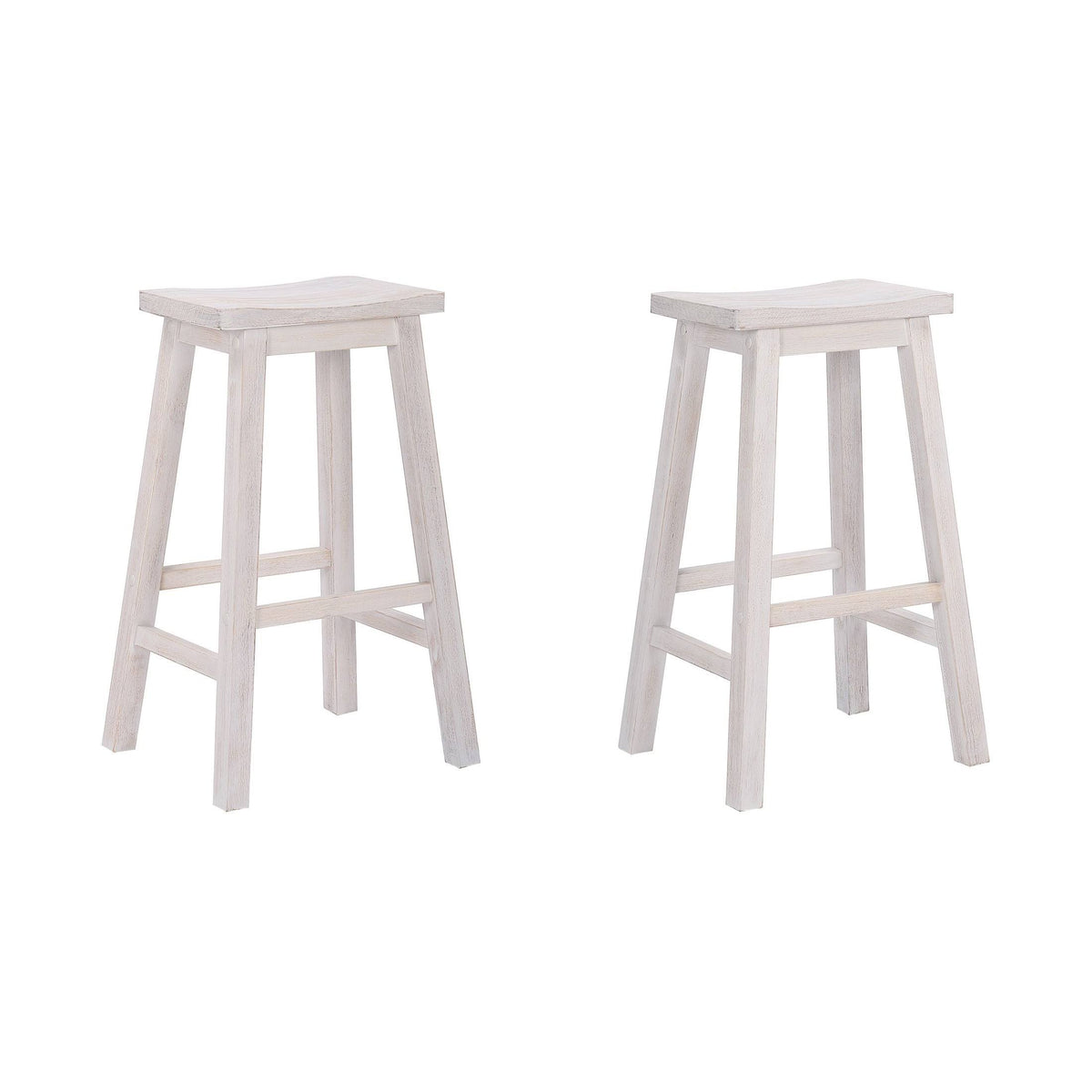 Solid Wood Saddle Bar Stool, Set of 2 - Open Gray K70188
