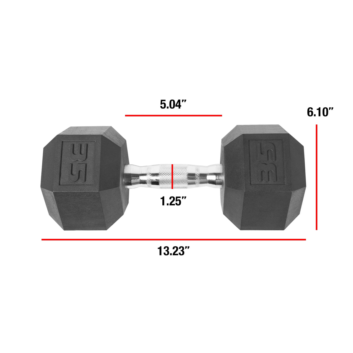 15lb Coated Rubber Hex Dumbbell Pair D59288