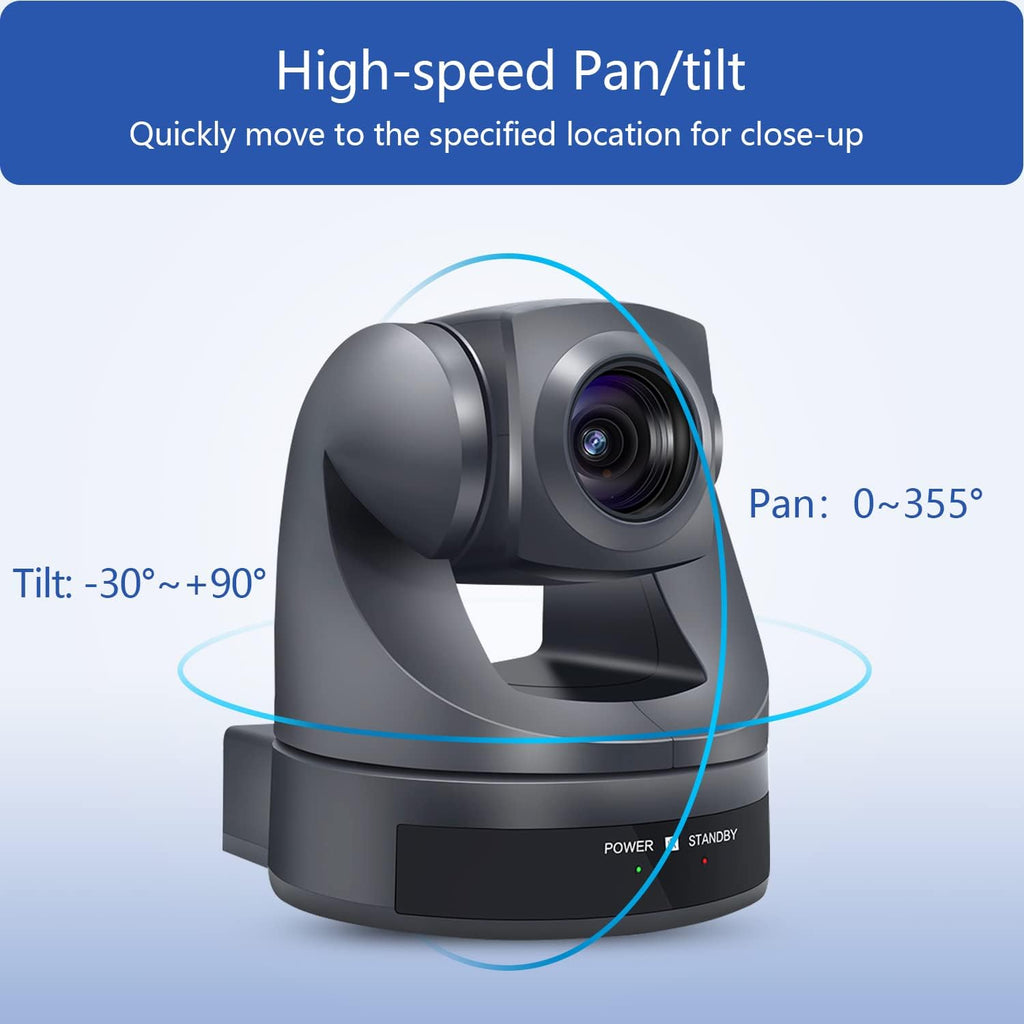 10X Optical Zoom HD 1080P PTZ Camera Webcam F7163