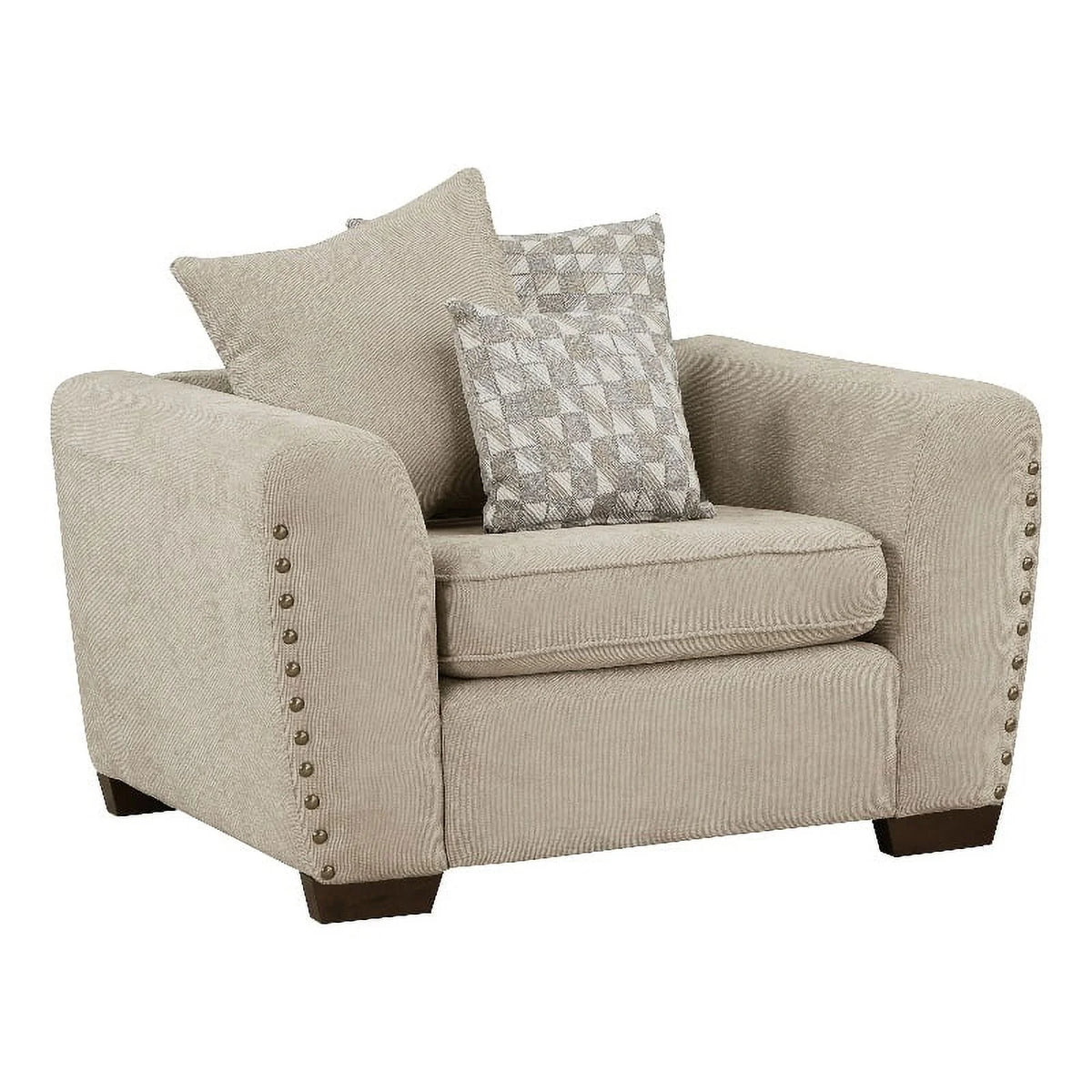 Light Brown Chenille Living Room Chair E198