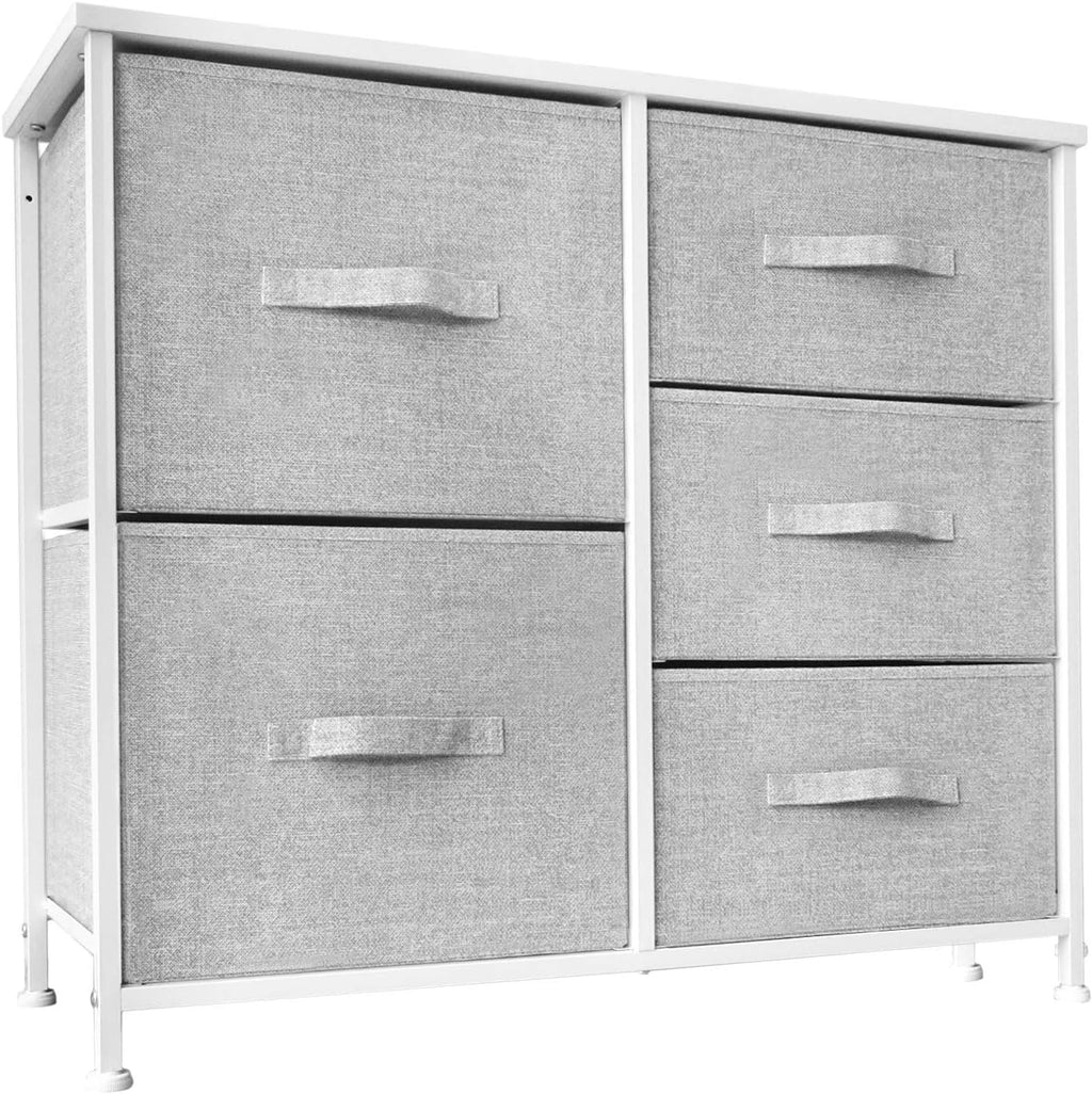 5 Drawer Fabric Dresser Storage Tower with Steel Frame G53639