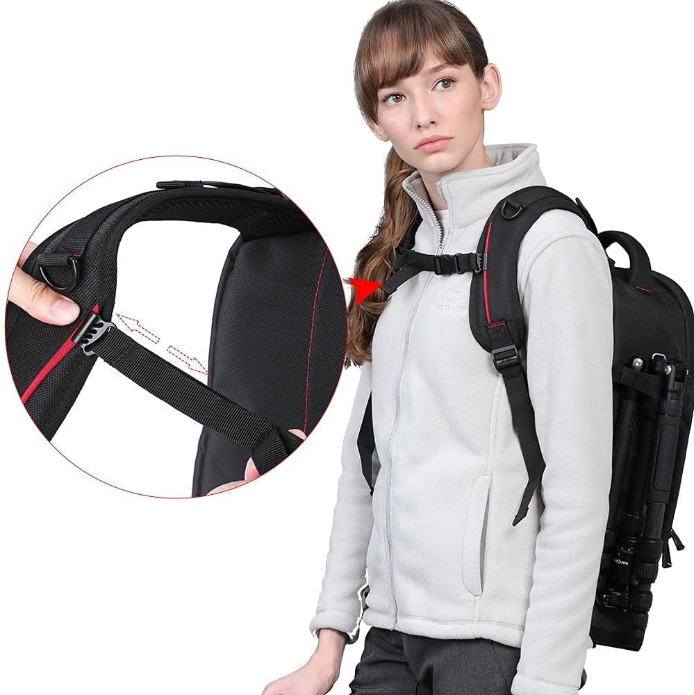 Black Large Waterproof DSLR Camera Backpack H54649