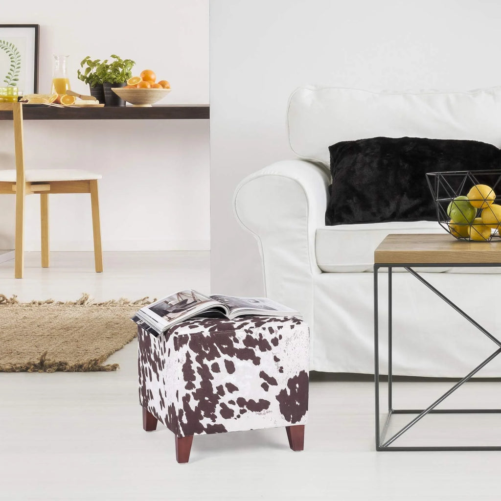 Square Ottoman With Wooden Legs Y1545