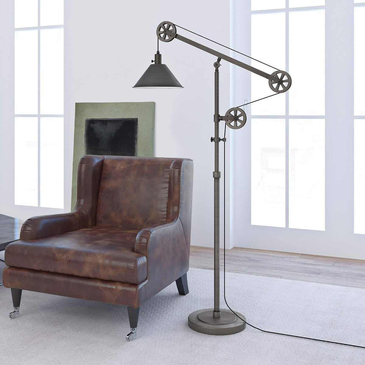 Aged Steel Floor Lamp Q689225