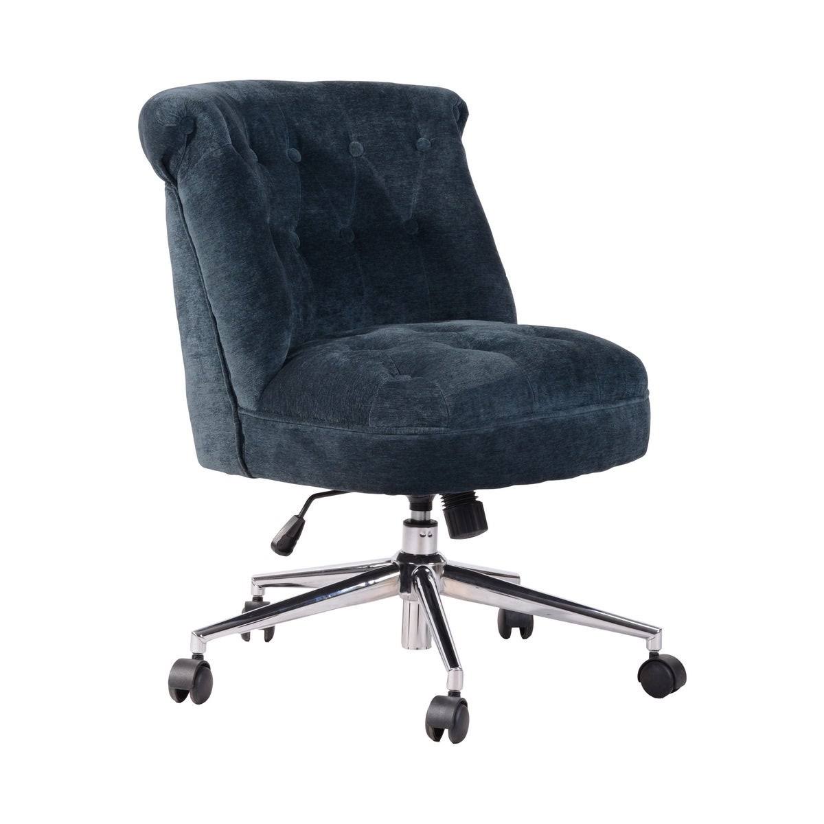 Blue Velvet Upholstered Task Chair L72752