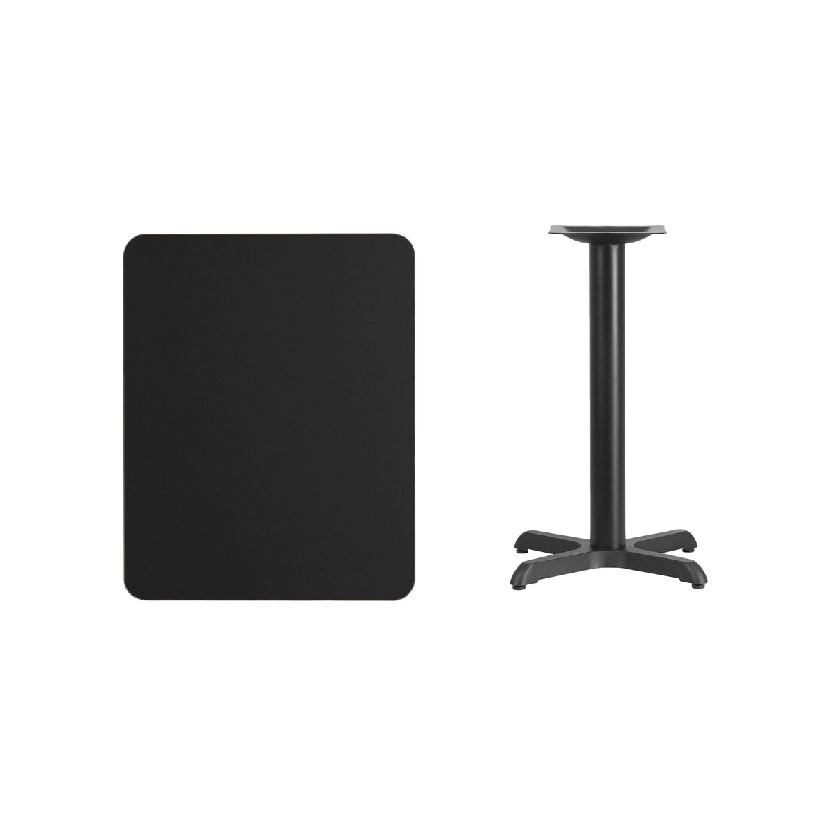 Black Rectangular Laminate Table Top/Base S1892