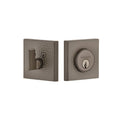 Hammered Rosette Single Cylinder Deadbolt in Titanium Gray G29983