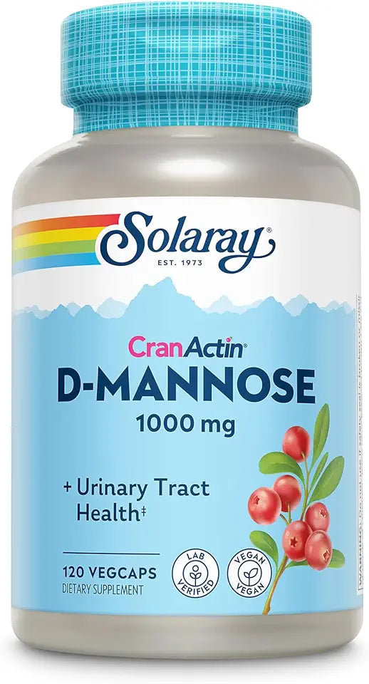 D-Mannose 1000mg Cranberry Supplement with Vitamin C, 120 VegCaps A5927