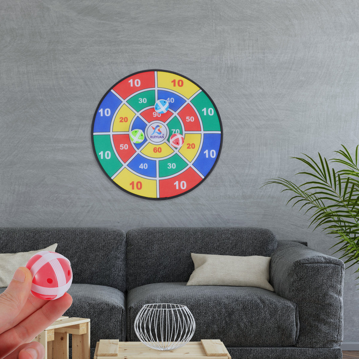 6pcs Sticky Ball and 6pcs Darts Safety Dart Board Toy Y100