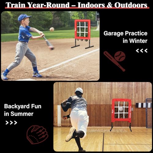 9 Hole Adjustable Height Baseball Pitching Net A243