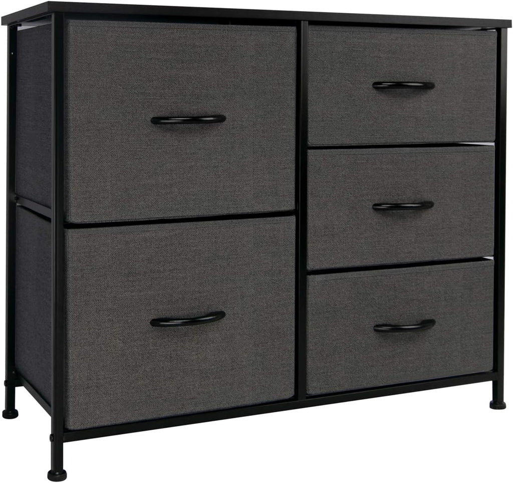 5 Drawer Fabric Dresser Storage Tower with Steel Frame G53639
