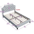 Grey Upholstered Tufted Bed Frame Full D28395