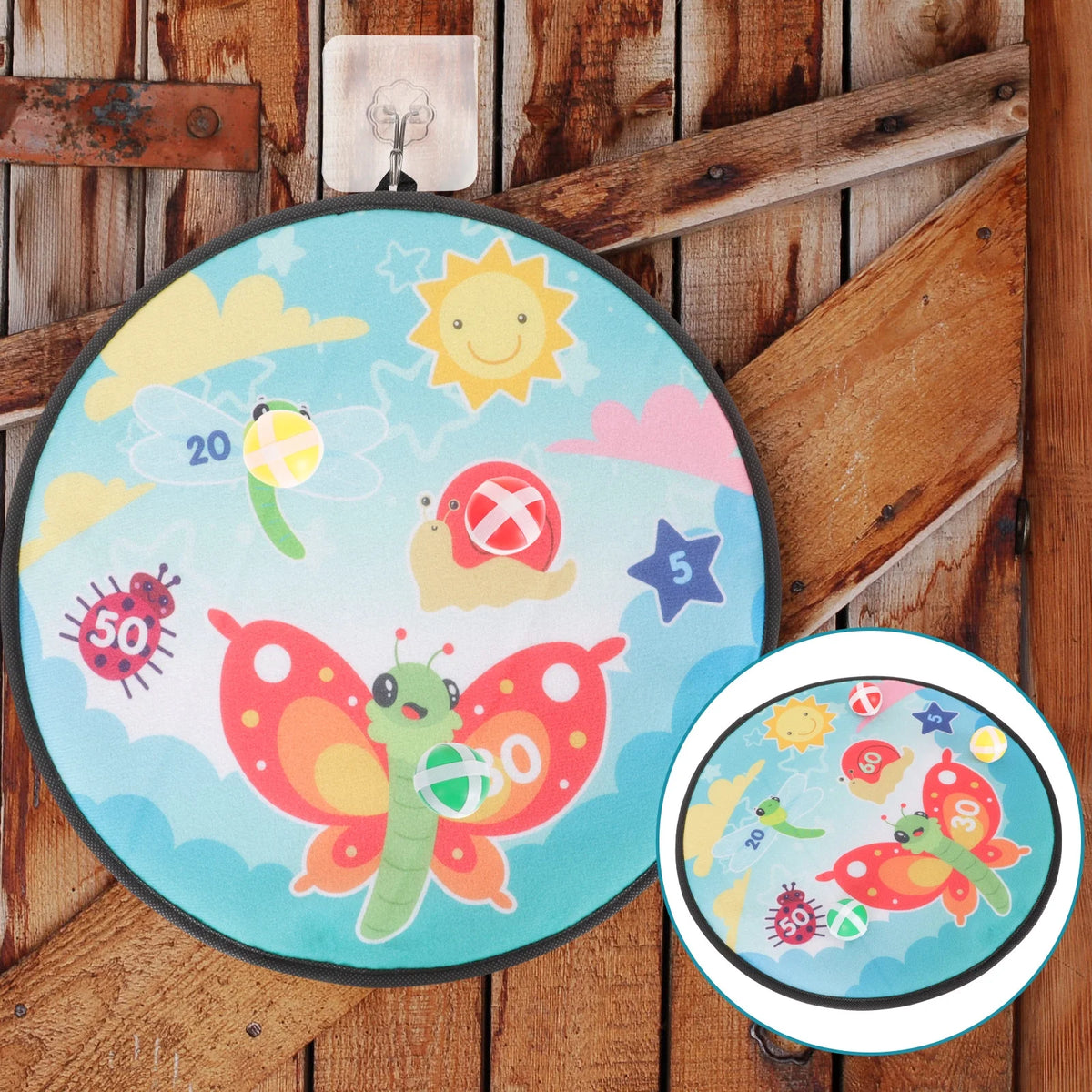 1 Set Kids Dart Board Toy with Sticky Balls P12443