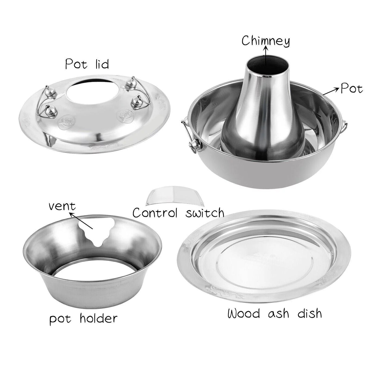 1.9QT/2.3QT Stainless Steel Shabu Hot Pot M7616