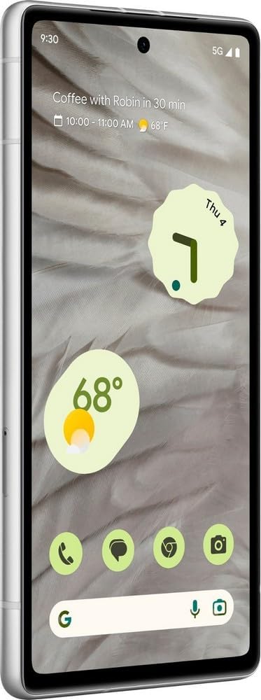 Unlocked Android Cell Phone with Wide Angle Lens and 24-Hour Battery - 128 GB - Snow B251255