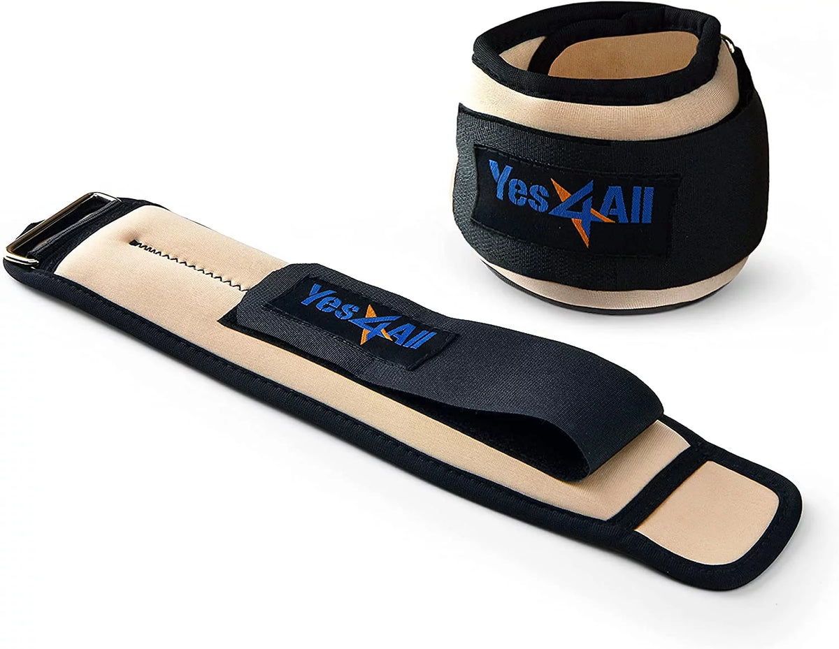 1 lbs Neoprene Ankle Wrist Weight, Beige, Pair I878