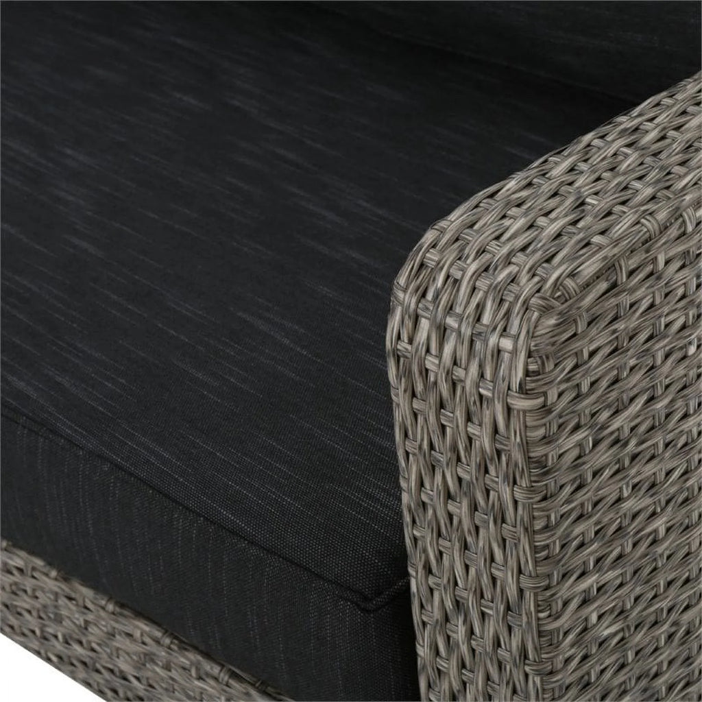 4 Piece Black Outdoor Wicker Sofa Set Q914