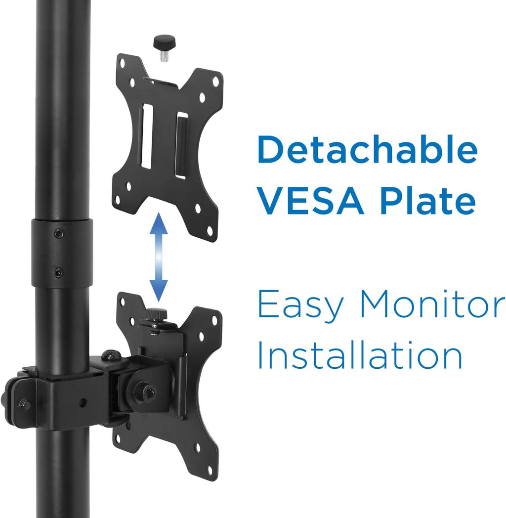 Vertical Dual Monitor Mount, Stacked Desk Stand, Fits 19-32 Inches, VESA 75 100 Y82070