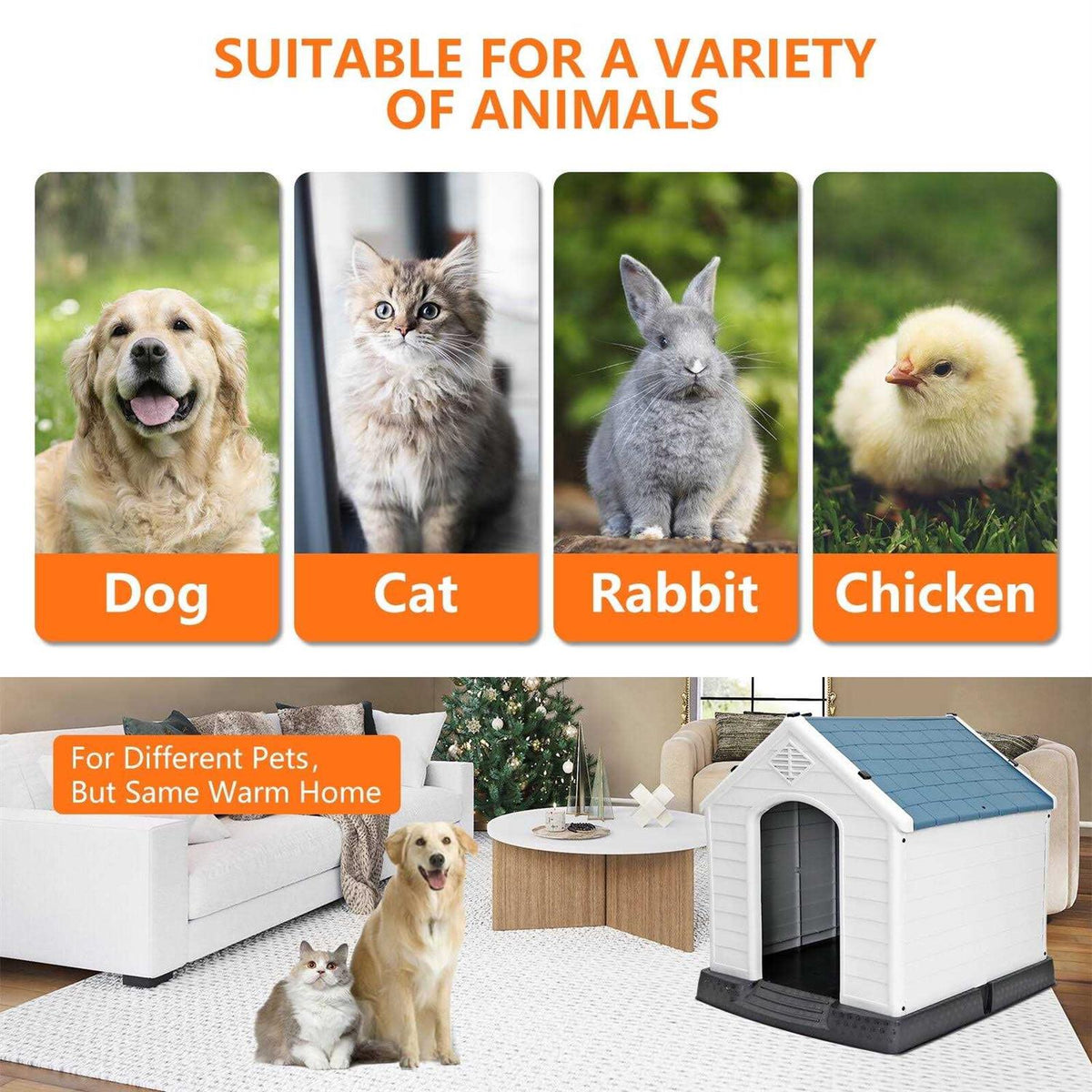 Large Insulated Waterproof Dog House Pet Kennel G700