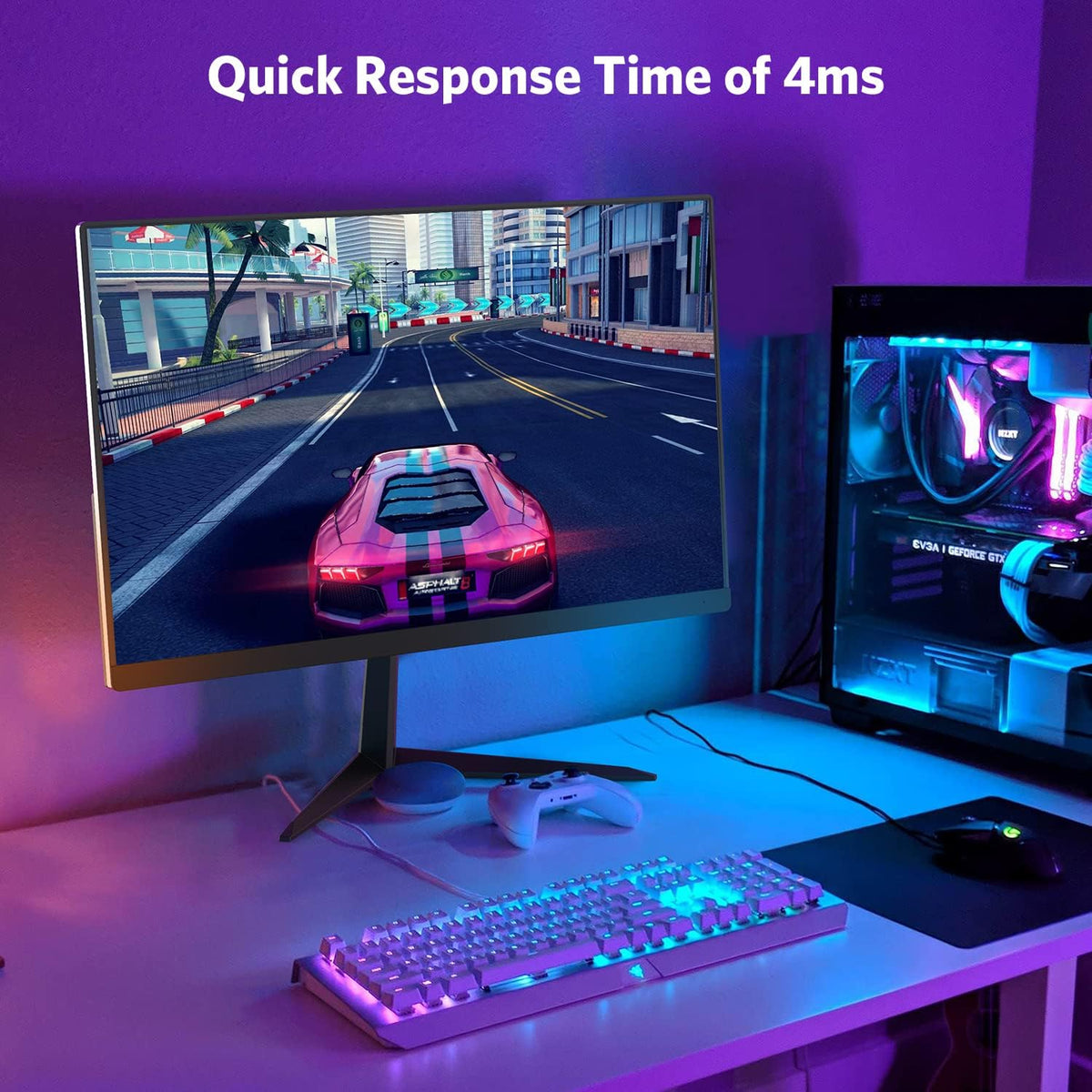 22” 144Hz 1920 x 1080p Full HD Flat Computer Monitor with HDMI Display Ports, Adjustable Tilt, Black Z818