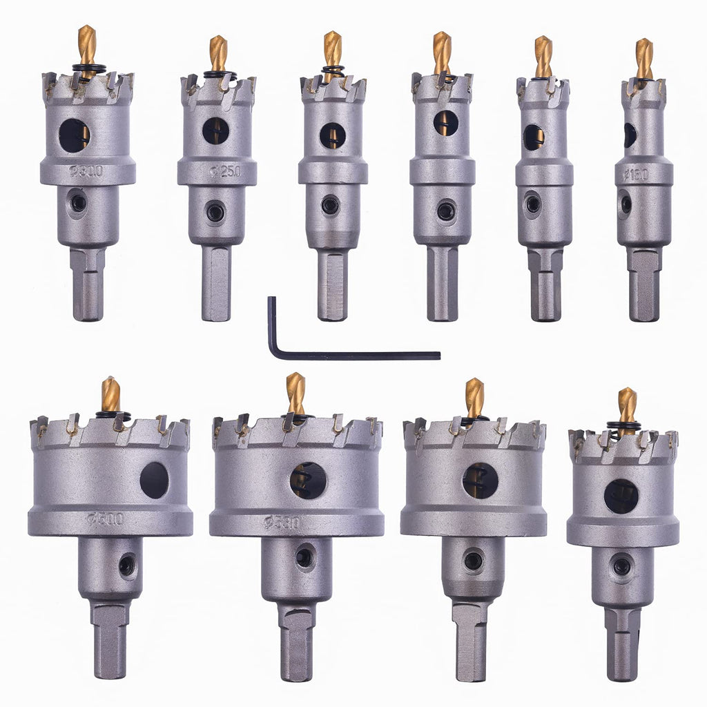 10 Pcs Tungsten Carbide Tipped Hole Saw Kit U675765
