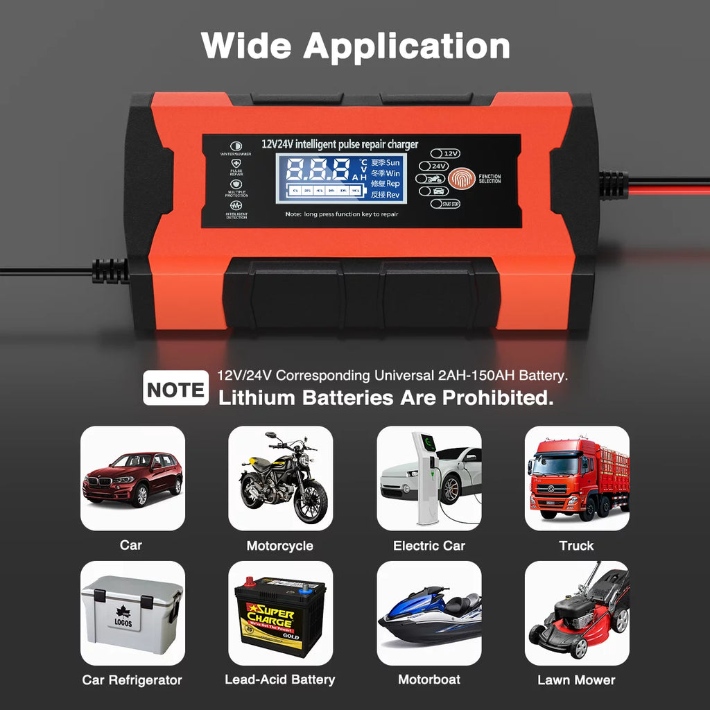 12V/10A 24V/5A Car Battery Charger with LCD Display B455