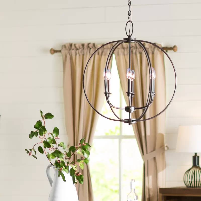 6-Light Globe Chandelier Brushed Nickel Y6285