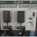 Backseat Car Charger, 4 USB Ports (2pk) M76513