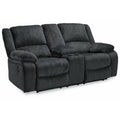 Slate Reclining Loveseat with Console T463