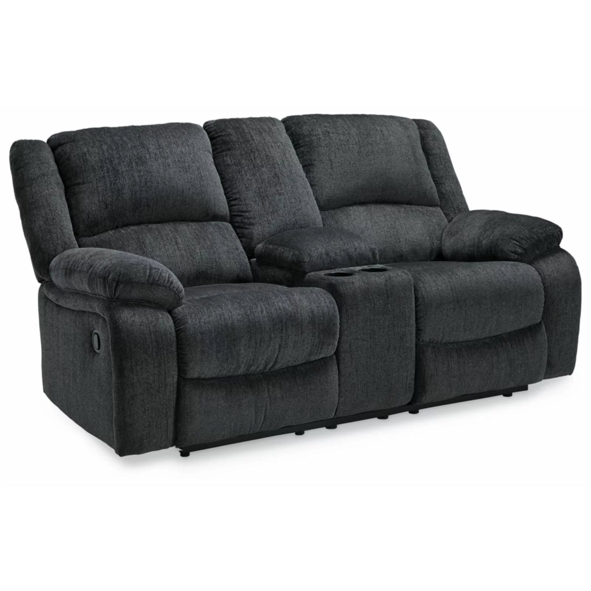 Slate Reclining Loveseat with Console T463