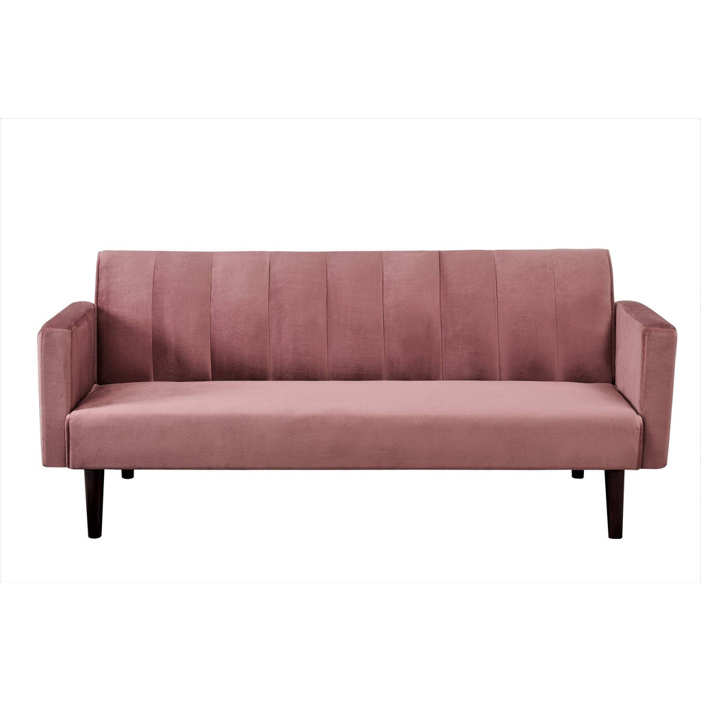 Grey Convertible Velvet Sofa Bed F548394