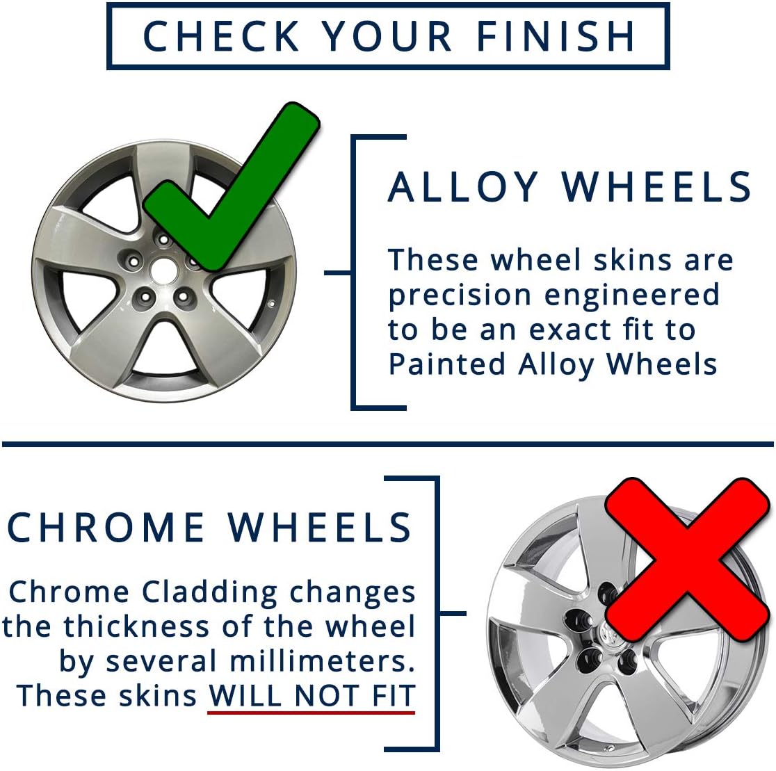 20" Gloss Black Wheel Skins (Set of 4) I5040