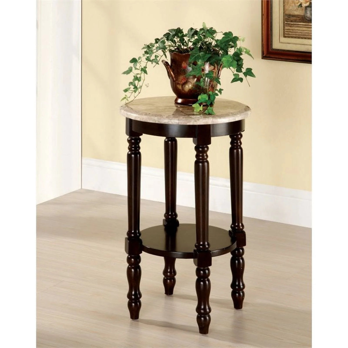 Round Wood End Table in Dark Cherry A810