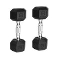 15lb Coated Rubber Hex Dumbbell Pair D59288