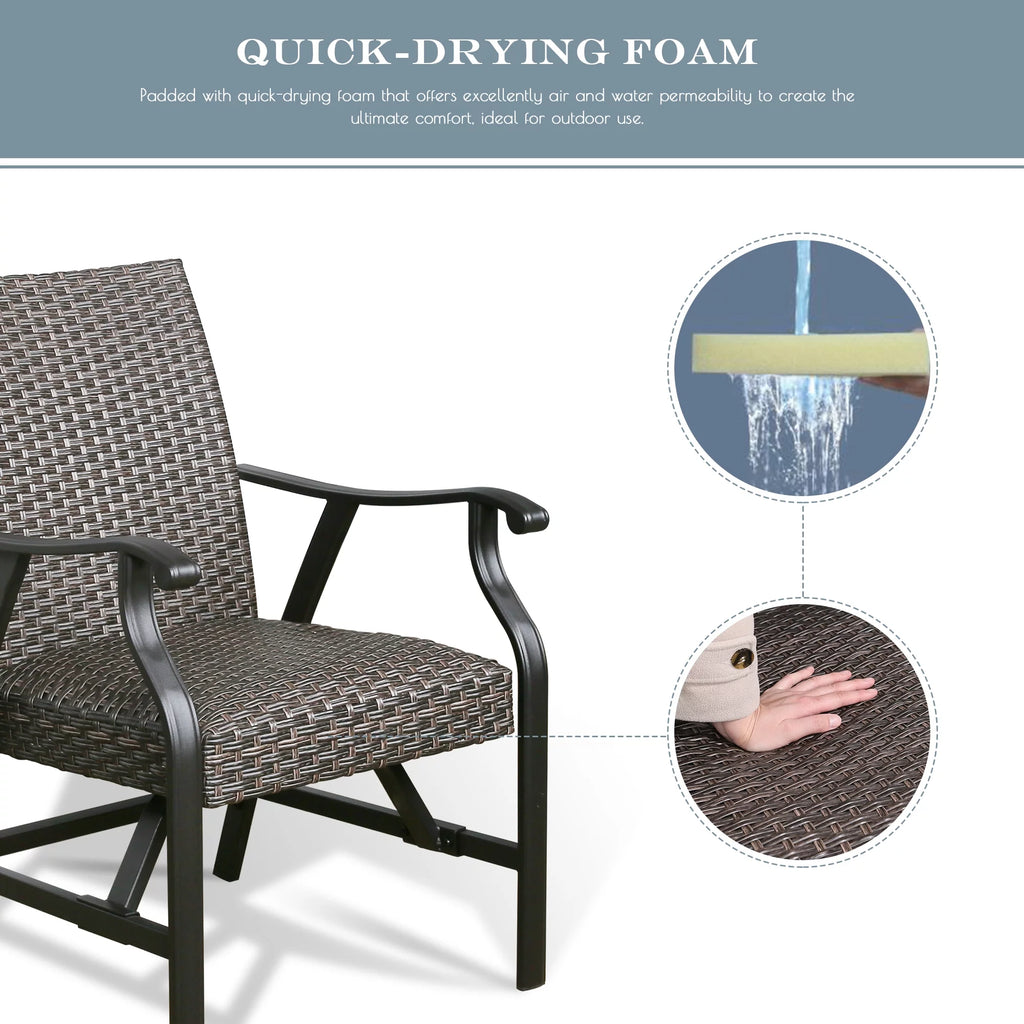 Rattan Patio Motion Rocking Chairs Set of 2 Y318577