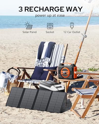 Portable Solar Generator 300W 220Wh with 40W Solar Panel G1525