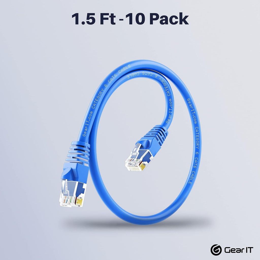 Cat 6 Ethernet Cable 20 ft 10-Pack Blue E234