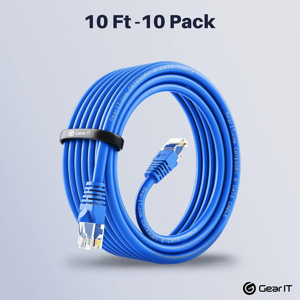 Cat 6 Ethernet Cable 20 ft 10-Pack Blue E234