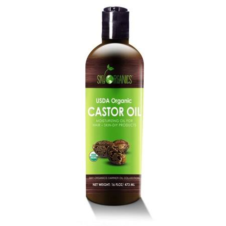 USDA Organic Unrefined 100% Pure Hexane-Free Castor Oil 16oz Pack of 4 D5134