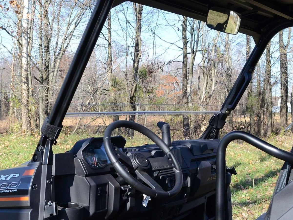Heavy-Duty Scratch-Resistant Half Windshield 1/4" Thick Clear Polycarbonate F4339