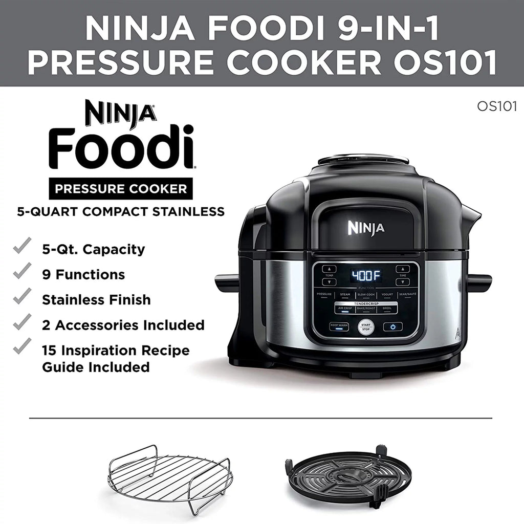 Silver 9 in 1 Pressure Cooker and Air Fryer E64849