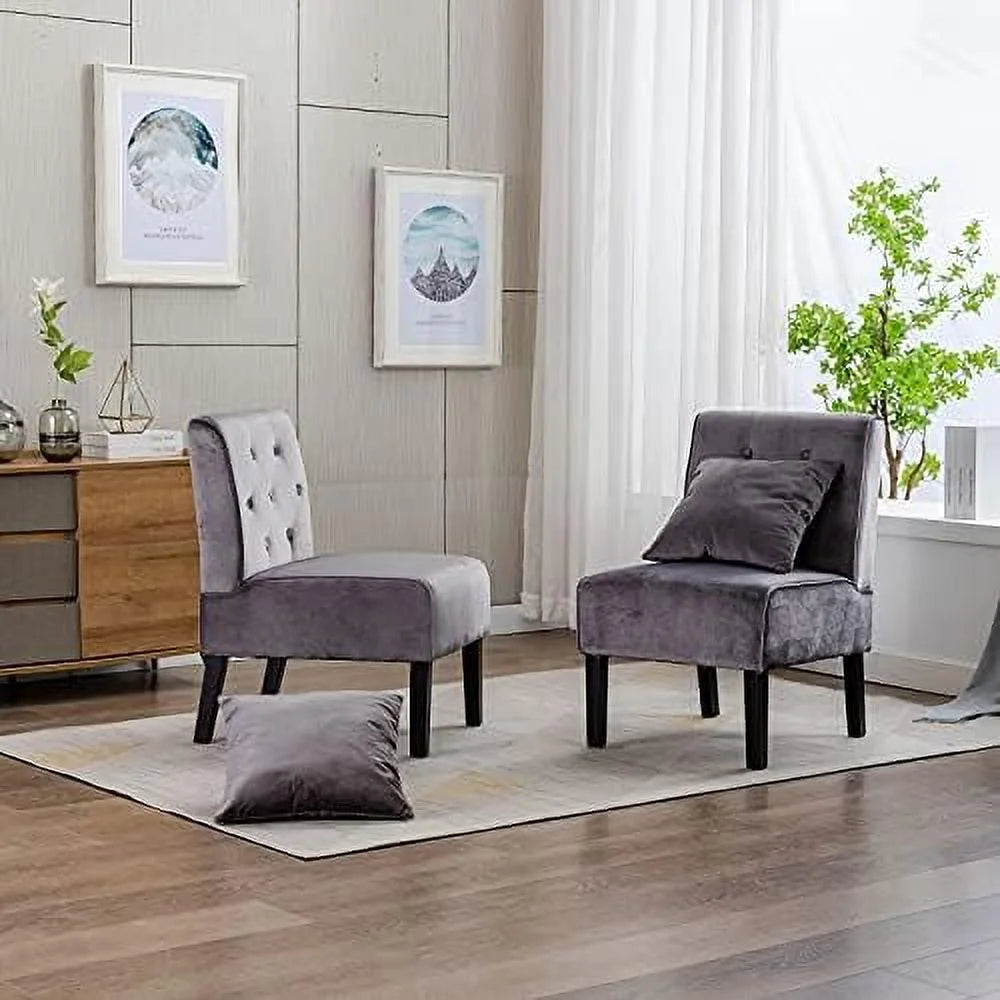 Grey Velvet Accent Chair E23677